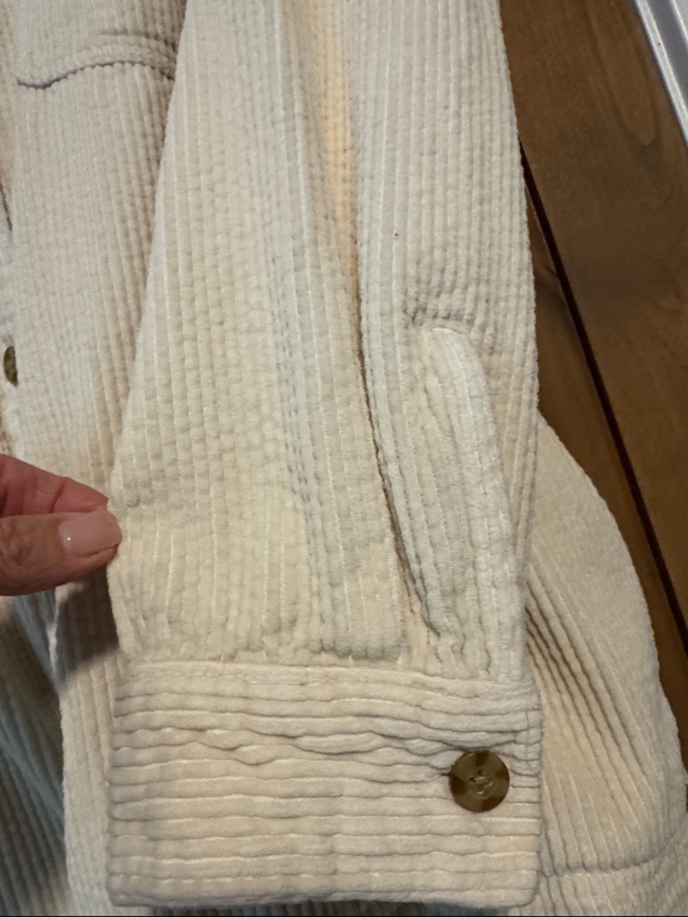 L.L.Bean VTG wide whale Corduroy cream Shirt Jacket Shacket Womens plus Sz 3X - Picture 5 of 12